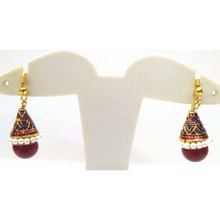 Meenakari Minakari Enamel Jhumka Jhumki Handmade Earring Jewelry Chandelier A109